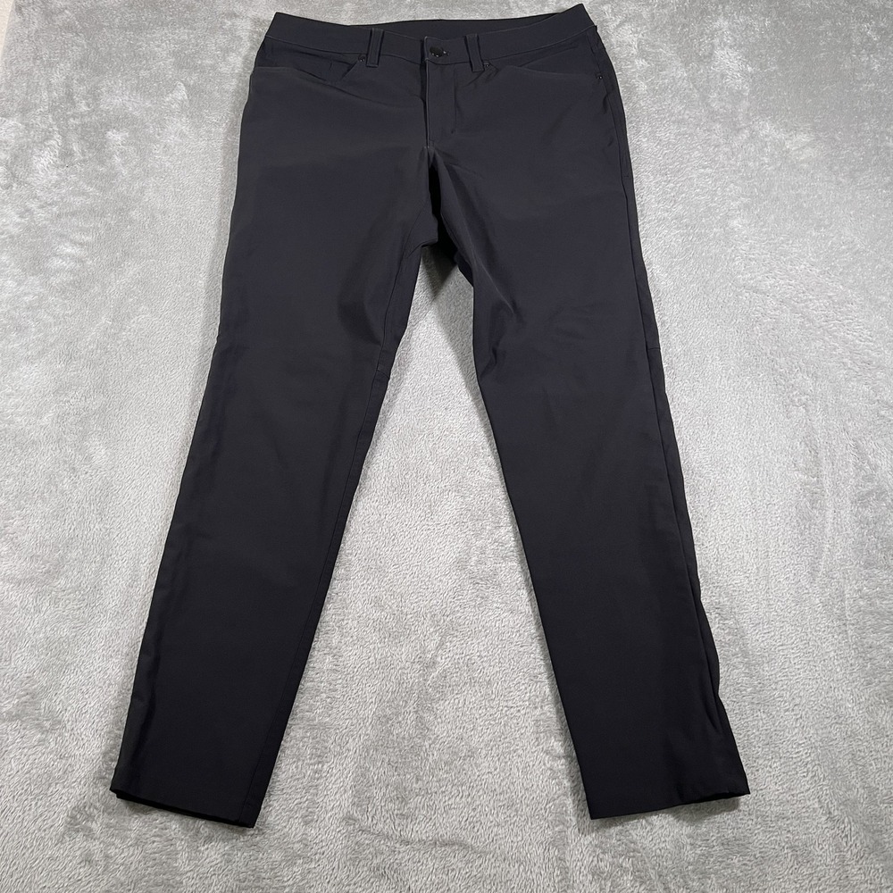 Lululemon ABC Pants Mens 32 Black Slim Fit Stretch Five Pocket Warp
